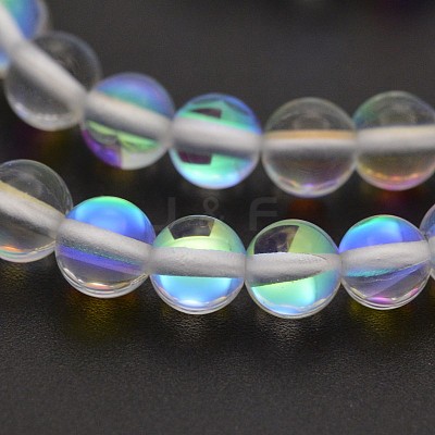 Round Synthetic Moonstone Beads Strands G-M210-8mm-11-1