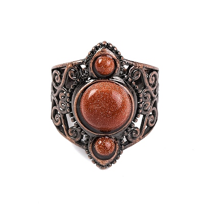 Synthetic Goldstone Retro Finger Rings RJEW-B067-01R-16-1