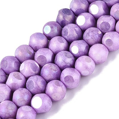 Ombre Effect Dyed Electroplate Opaque Glass Beads Strands EGLA-Q130-01A-13-1