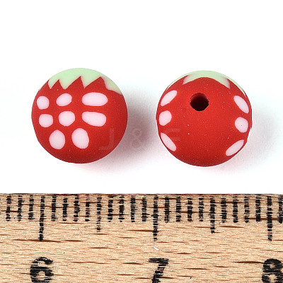 Fruits Theme Handmade Polymer Clay Beads CLAY-T022-04F-1