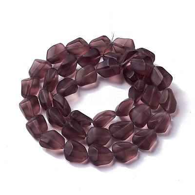 Transparent Frosted Glass Beads Strands FGLA-S001-02A-1