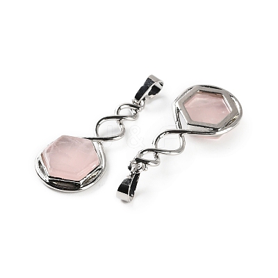Natural Rose Quartz Pendants G-F777-05P-08-1