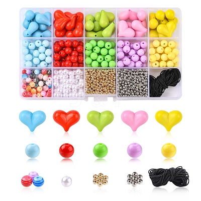 DIY Candy Color Beaded Necklace Mobile Strap Lanyard Making Kit DIY-YW0006-07-1