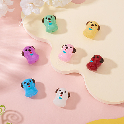 7Pcs 7 Colors Handmade Lampwork Enamel Beads LAMP-TA0001-76-1