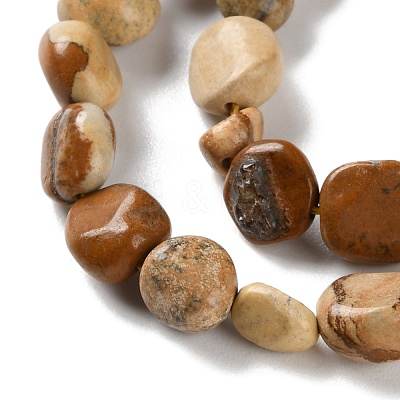 Natural Picture Jasper Beads Strands G-P497-01C-25-1
