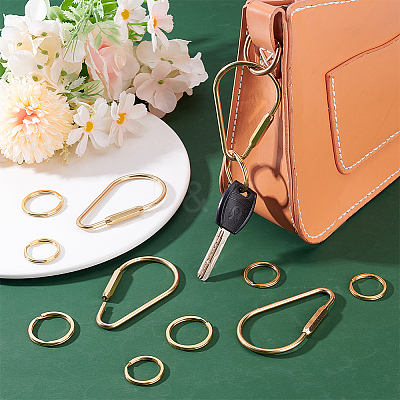 12Pcs 3 Styles Brass Keychain Clasps KK-PH0011-22-1