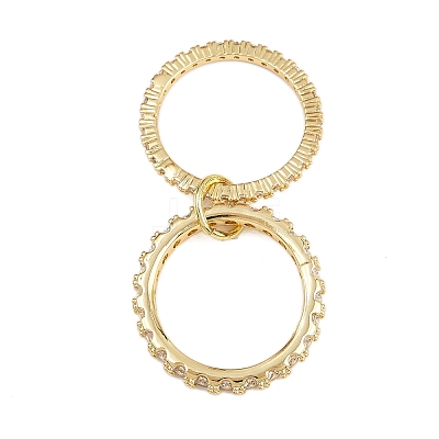 Brass Micro Pave Cubic Zirconia Plain Band Finger Rings for Women RJEW-P160-01A-G-1