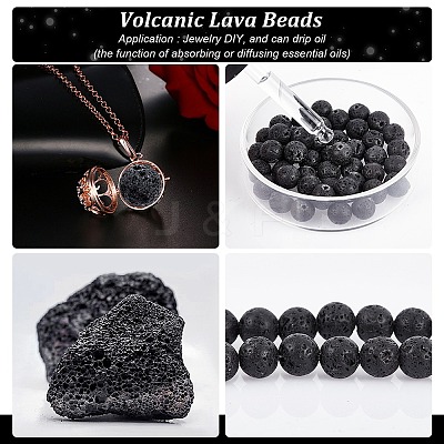 Synthetic Lava Rock Beads Strands G-S277-8mm-01-1