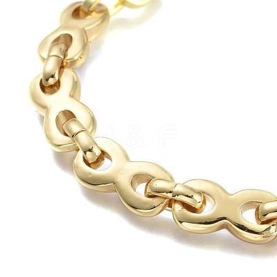 Brass Micro Pave Clear Cubic Zirconia Link Chain Bracelets BJEW-M202-02G-1