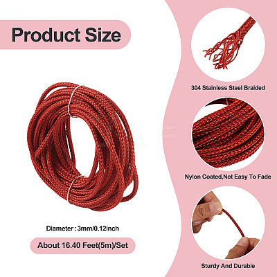 5M Nylon Coated 304 Stainless Steel Braided Wires TWIR-TA0001-08C-1