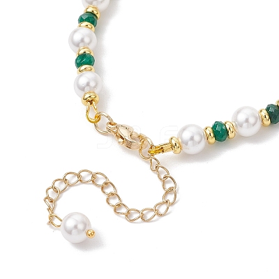 Shell Pearl & Dyed Natural Malaysia Jade Round Beaded Bracelets for Women BJEW-JB12031-03-1