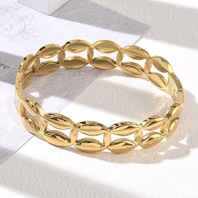 304 Stainless Steel Hinged Cuff Bangles SA-CBAB92B-06G-1