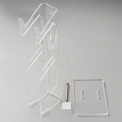 3-Tier Transparent Acrylic Game Controller Display Stand Holders ODIS-WH0025-180-1
