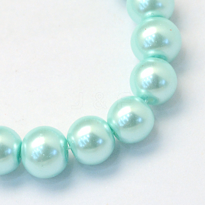 Baking Paint Pearlized Glass Pearl Round Bead Strands HY-Q003-4mm-45-1