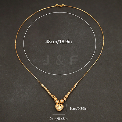Elegant Brass Heart Pendant Necklaces for Women RB7498-1