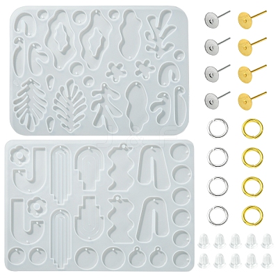 2Pcs 2 StyleLeaf & Tree Pendant Silicone Molds DIY-FS0005-05-1