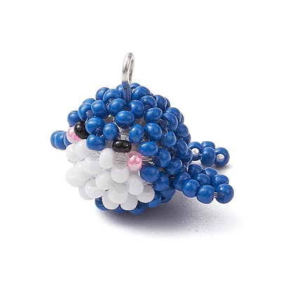 Seed Beads Beaded Charms PALLOY-MZ00315-1
