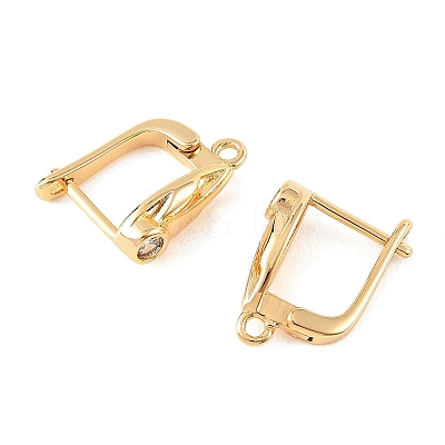 SHEGRACE Brass Micro Pave Cubic Zirconia Hoop Earring Findings XGRQ79128-940G-1