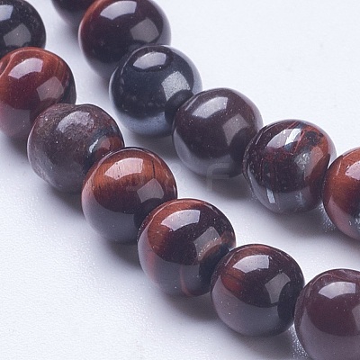 Dyed & Heated Natural Red Tiger Eye Beads Strands G-D855-04-6mm-1