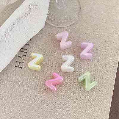 UV Plating Acrylic Alphabet Beads OACR-N163-42Z-1