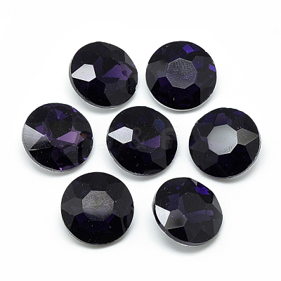 Pointed Back Glass Rhinestone Cabochons RGLA-T029-14mm-17-1
