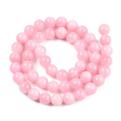 Natural Dyed Yellow Jade Gemstone Bead Strands G-R271-8mm-Y01-1