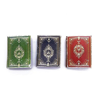 3Pcs Paper Book Miniature Ornaments X-PW-WG81641-02-1