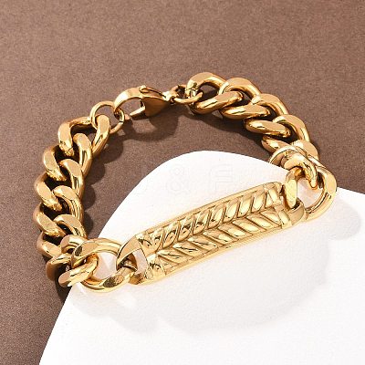 Stainless Steel Cuban Link Chain Bracelets LS-BJEW-D379-06G-1
