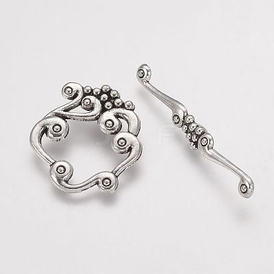 Tibetan Style Alloy Toggle Clasps PALLOY-G168-01AS-1