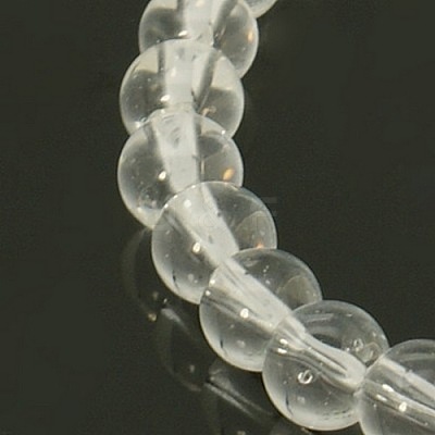 6mm Transparent Clear Round Glass Spacer Beads Strands X-GR6mm01Y-1