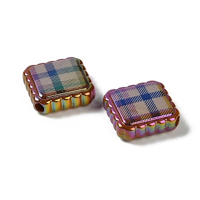 Rainbow Iridescent Printed Opaque Acrylic Beads OACR-D316-01C-02-1