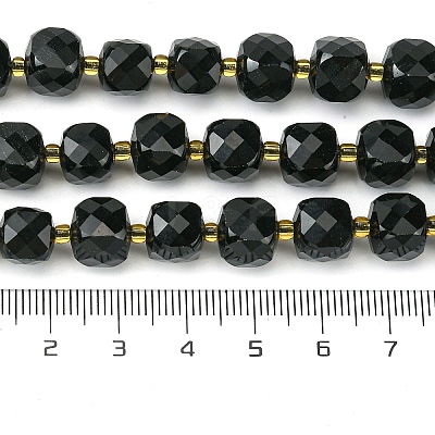 Natural Obsidian Beads Strands G-Q010-A23-01-1