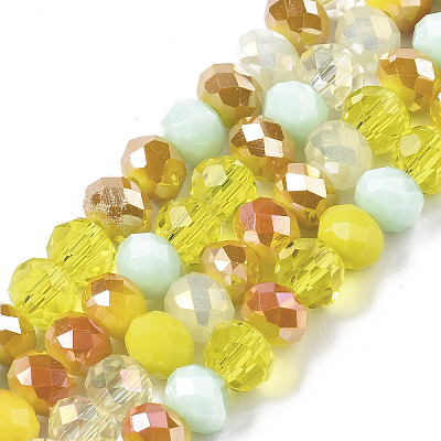 Electroplate Glass Beads Strands EGLA-SZ0001-32B-1