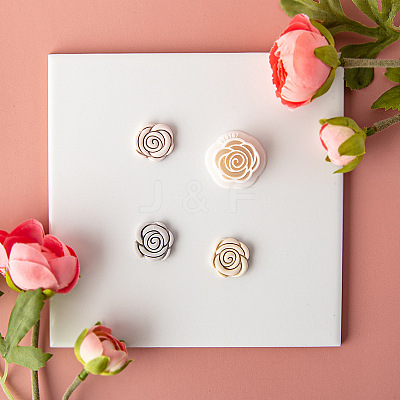 Rose Shape Resin Clay Cutters for Earring Making PW-WG42220-01-1