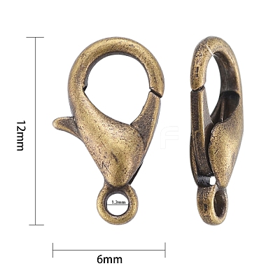 Antique Bronze Alloy Lobster Claw Clasps X-E102-NFAB-1
