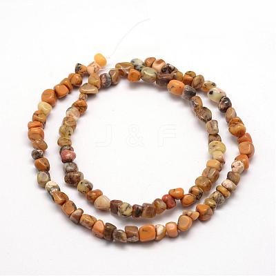 Natural Yellow Moss Agate Beads Strands G-F465-10-1