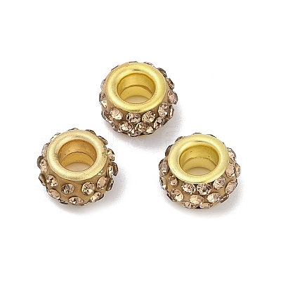 Alloy Rhinestone Clay Pave Beads ALRI-D300-04G-07-1