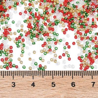 4 Colors 15/0 Christmas TOHO Round  Seed Beads SEED-X0058-30-1