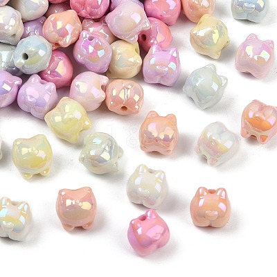 UV Plating Opaque Acrylic Beads MACR-L007-09-1