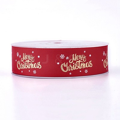 Polyester Grosgrain Ribbon for Christmas SRIB-P013-D02-1