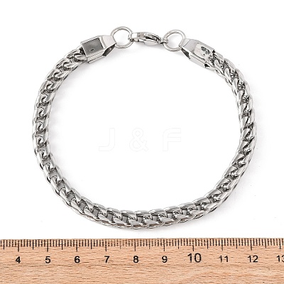 304 Stainless Steel Cuban Link
Chain Bracelets for Women Men BJEW-F527-07P-1