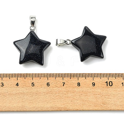 Synthetic Blue Goldstone Pendants GG-K002-10B-1