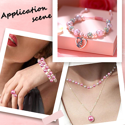 1830Pcs 5 Styles ABS Plastic Imitation Pearl Beads OACR-SP0001-01A-1