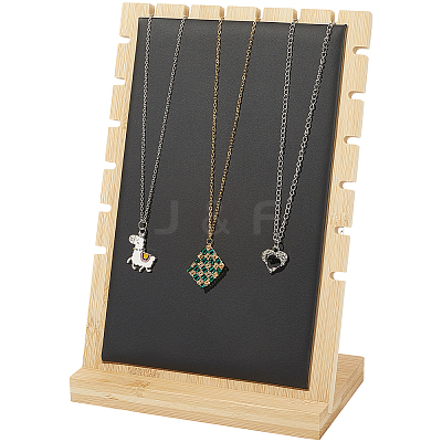 Bamboo Slant Back Necklace Organizer Display Stands NDIS-WH20007-01B-02-1