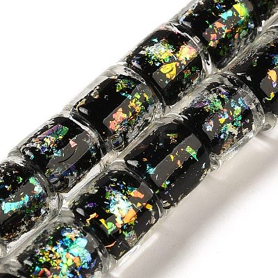 Handmade Dichroic Foil Glass Beads Strands DICH-U001-09G-1