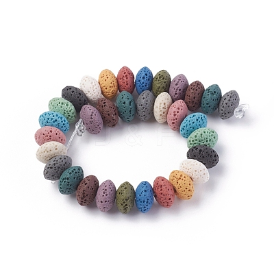 Natural Lava Rock Beads Strands G-F671-01B-17-1