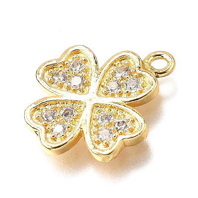 Brass Micro Pave Cubic Zirconia Pendants KK-D385-02G-01-1