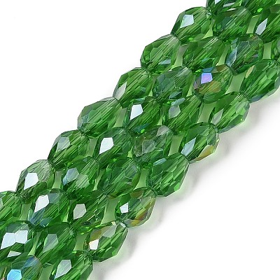 Transparent Electroplate Glass Beads Strands EGLA-N013-T10mm-B14-1