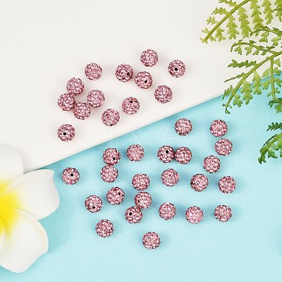 Polymer Clay Rhinestone Beads RB-H284-6MM-Half-223-1