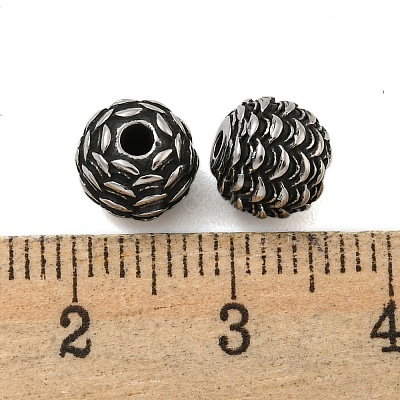 Round 304 Stainless Steel Beads STAS-E214-01AS-02-1